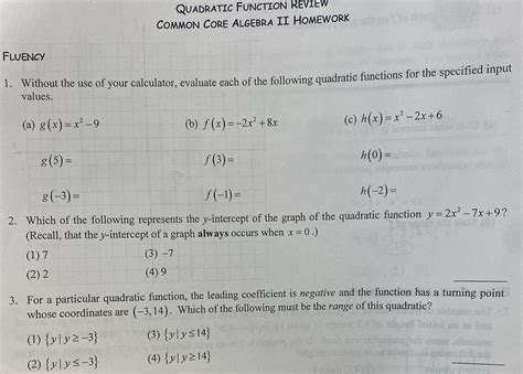 Unit 7 Lesson Answer Key - Mrs. . Factoring common core algebra ii homework